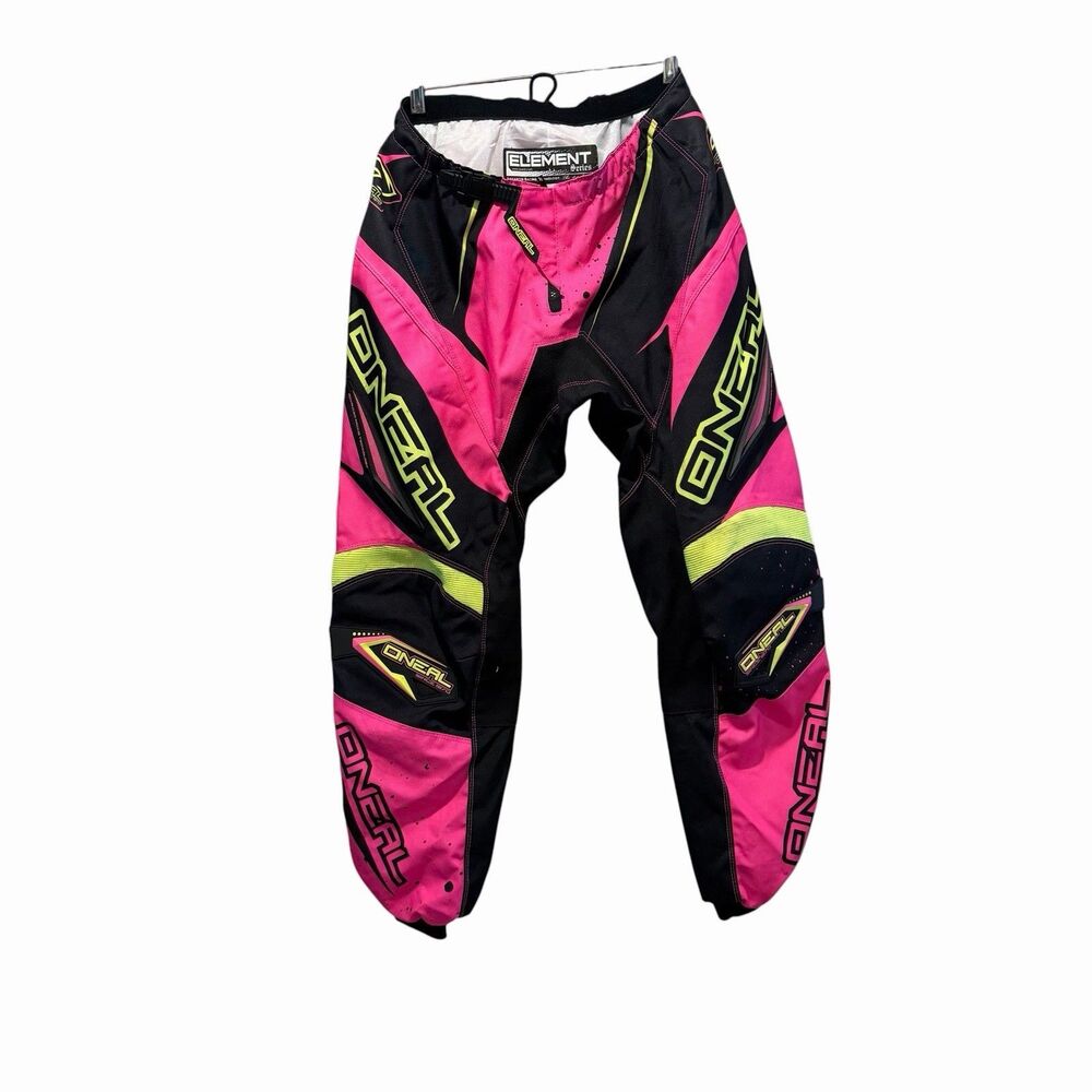 Oneal Element Motorcycle Pants Black/Pink Womens Jrs 9/10 ATV Motocross